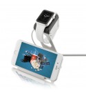 iMummy Aluminium-Halterung "The Combo" für iPhone & Apple Watch silber